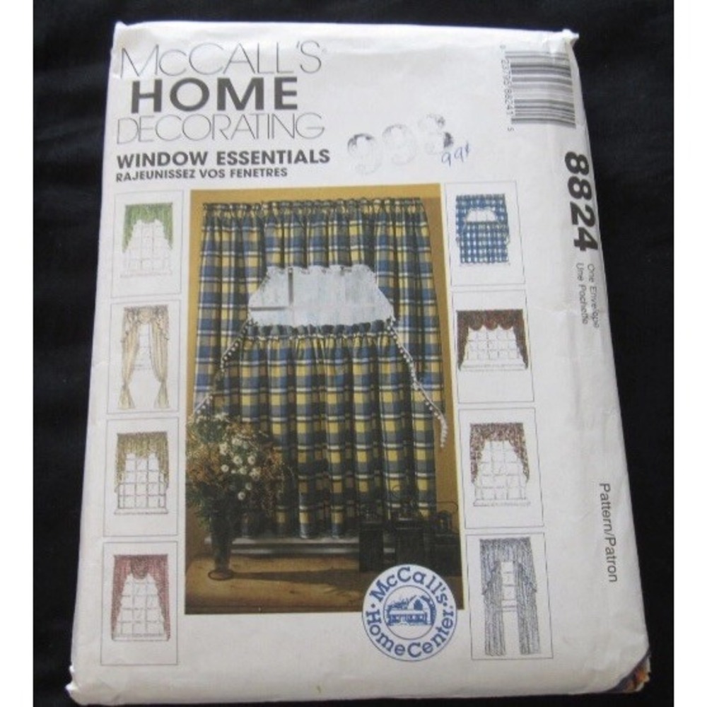 1997 McCalls Home Decorating Window Essentials Sewing Pattern 8824 Uncut Vintage
